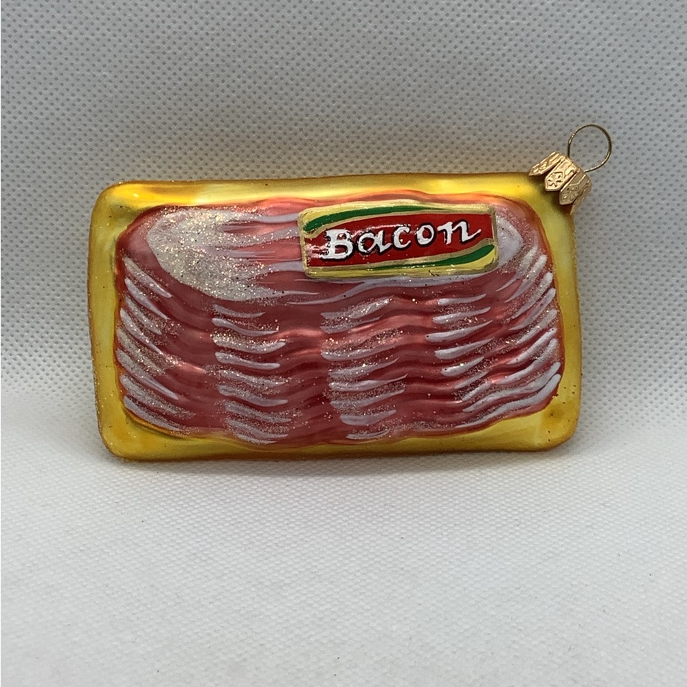 Sur La Table Bacon Glass Christmas Ornament Poland Rare HTF